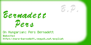 bernadett pers business card